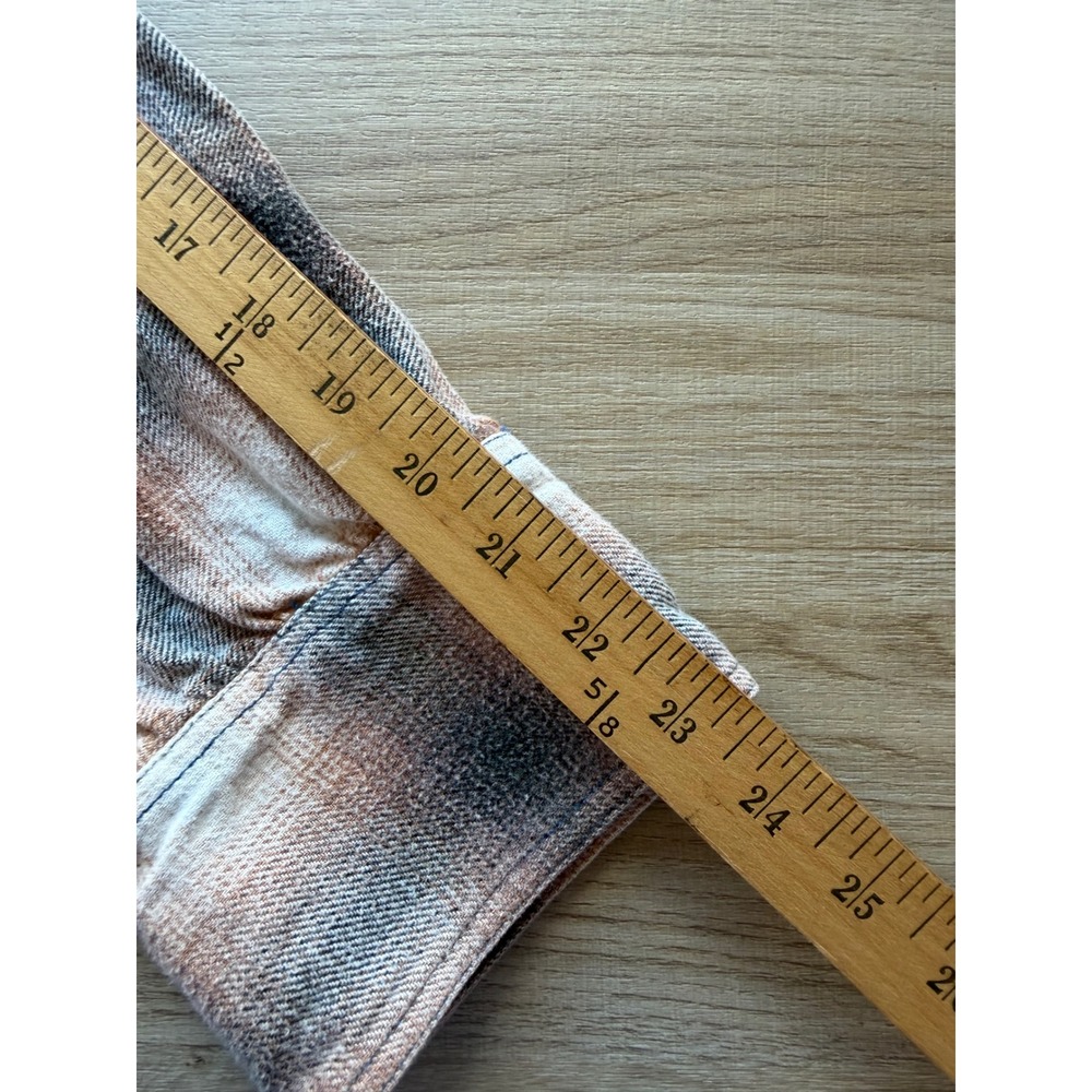 We The Free Large Patchwork Plaid Hooded Flannel Shirt Jacket Shacket Oversized - Picture 6 of 9